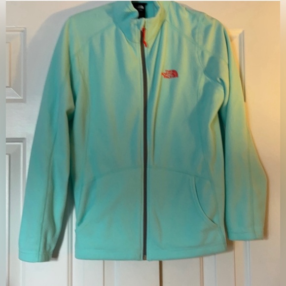 The North Face aqua green with orange full zip LG - Picture 10 of 10